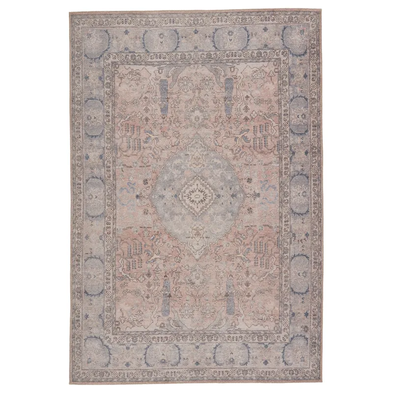 Kindred Kadin Medallion Pink/ Blue Runner Rug (2'6"X7'6")