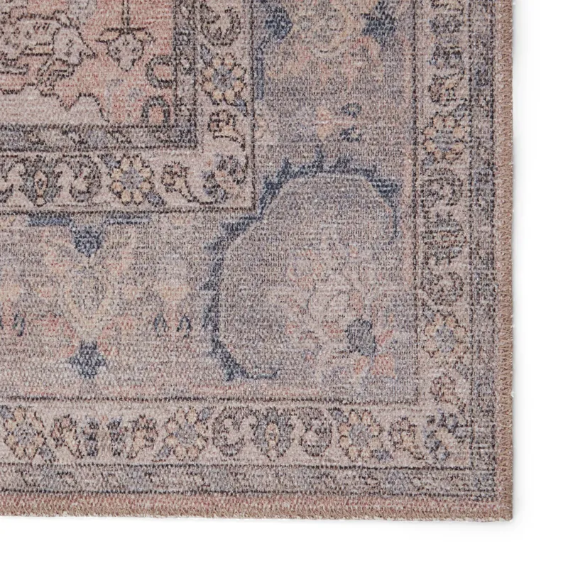 Kindred Kadin Medallion Pink/ Blue Runner Rug (2'6"X7'6")