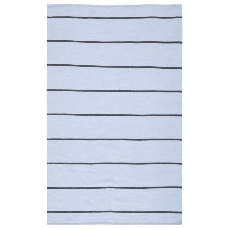 Lanai Corbina Indoor/ Outdoor Stripe Light Blue/ Gray Area Rug (4'X6')