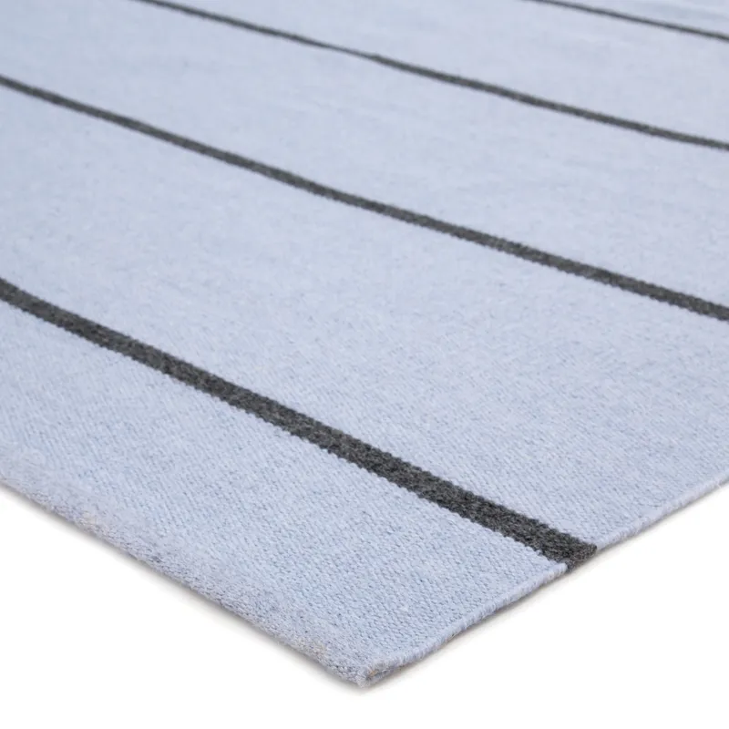 Lanai Corbina Indoor/ Outdoor Stripe Light Blue/ Gray Area Rug (4'X6')