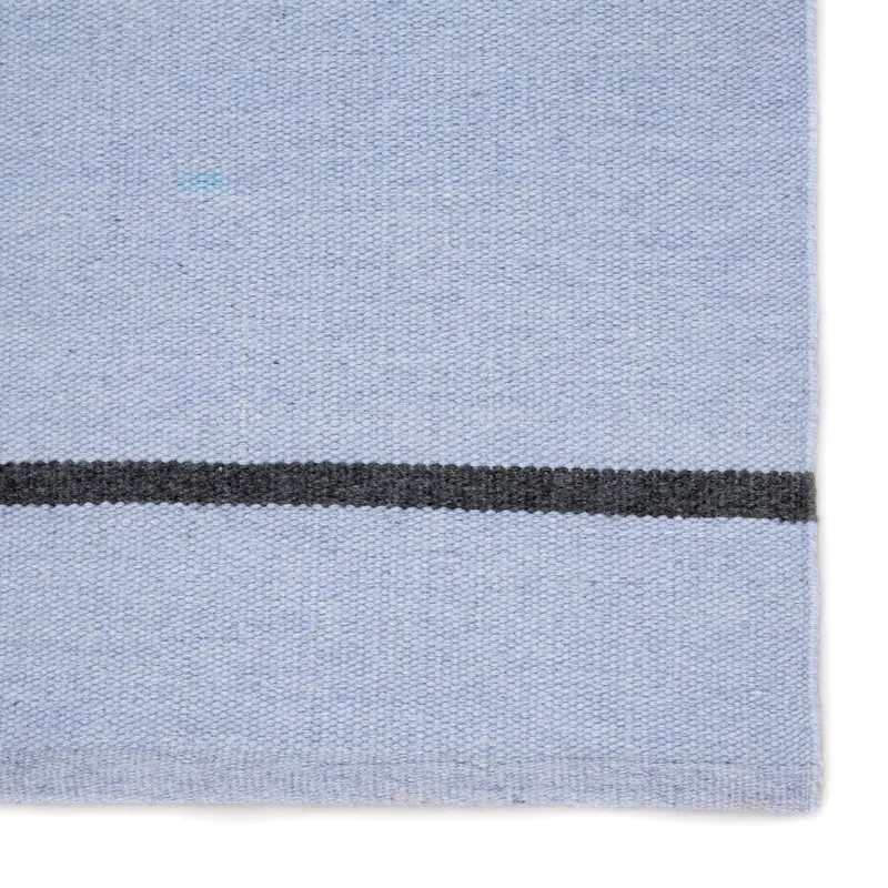 Lanai Corbina Indoor/ Outdoor Stripe Light Blue/ Gray Area Rug (4'X6')