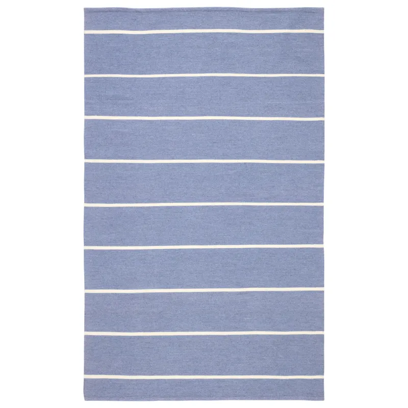 Lanai Corbina Indoor/ Outdoor Stripe Blue/ Ivory Area Rug (8'10"X11'9")