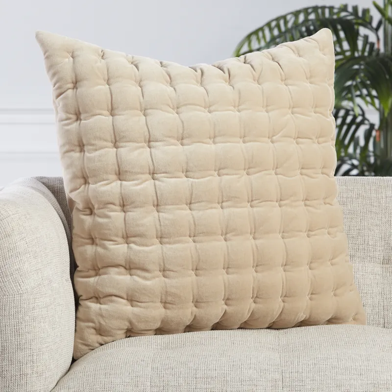 Lexington Winchester Solid Beige/ White Poly Throw Pillow 26 inch