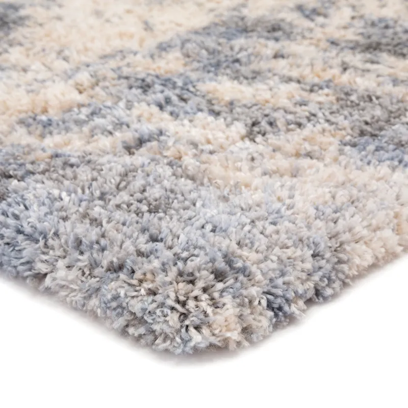 Lyra Cantata Abstract Gray/ Blue Area Rug (5'3"X7'7")