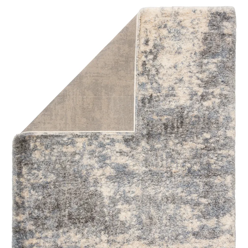 Lyra Cantata Abstract Gray/ Blue Area Rug (5'3"X7'7")