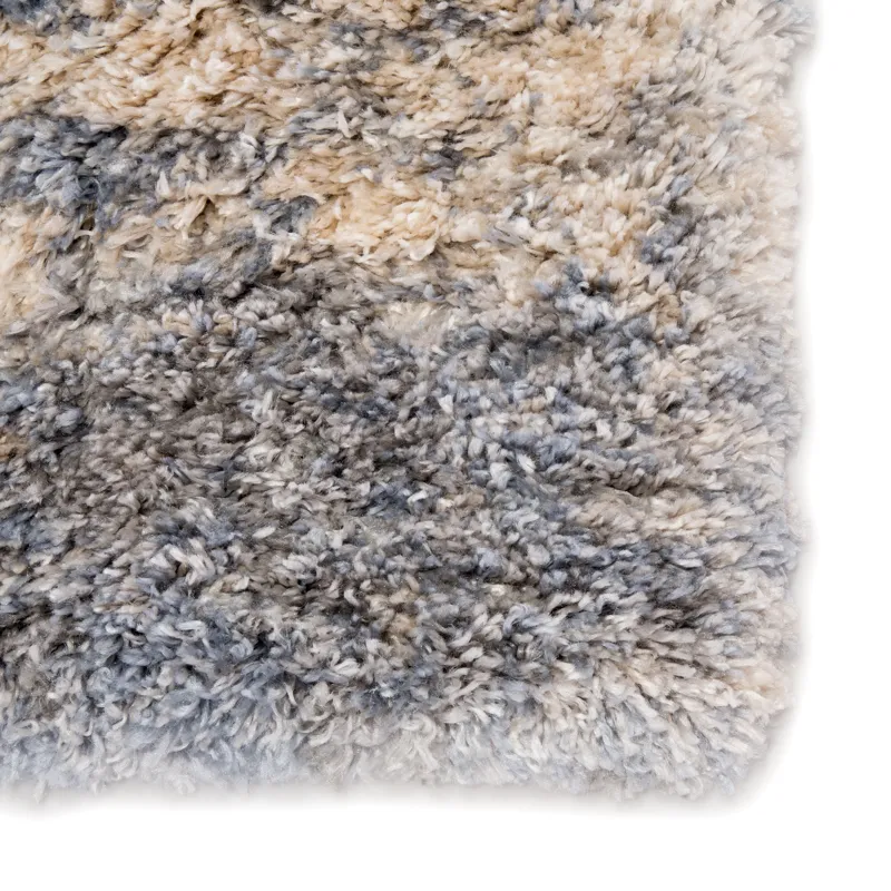 Lyra Cantata Abstract Gray/ Blue Area Rug (5'3"X7'7")