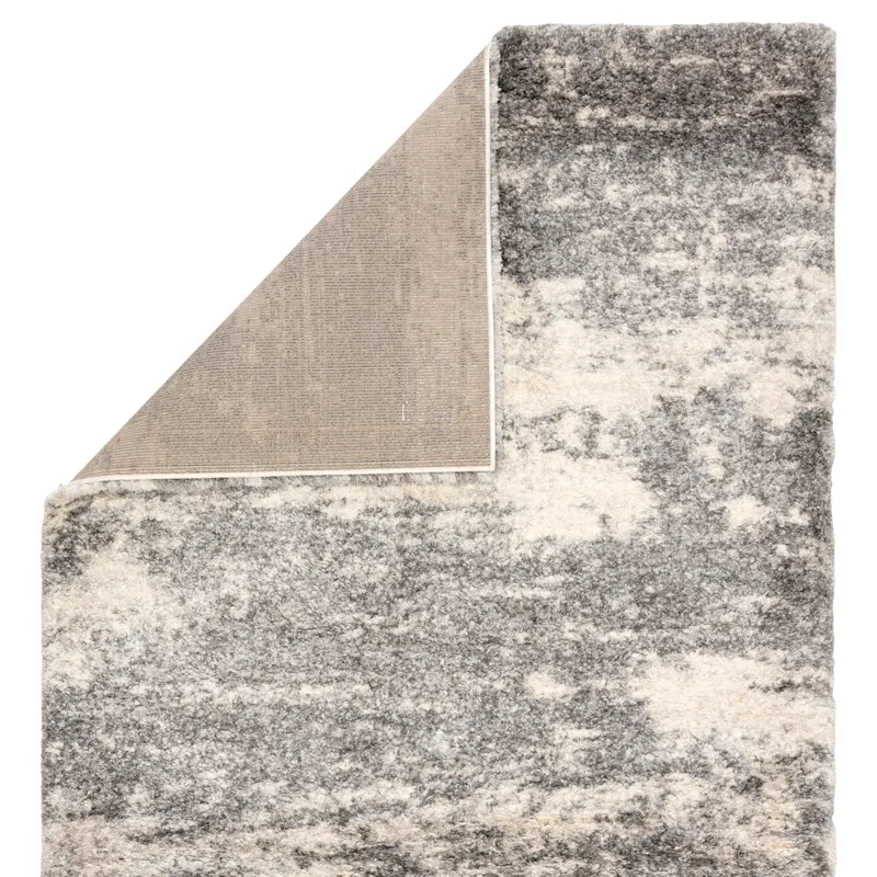 Lyra Elodie Abstract Gray/ Ivory Runner Rug (2'6"X8')