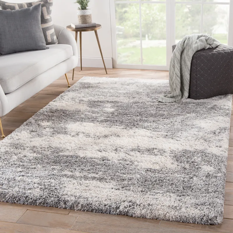 Lyra Elodie Abstract Gray/ Ivory Runner Rug (2'6"X8')
