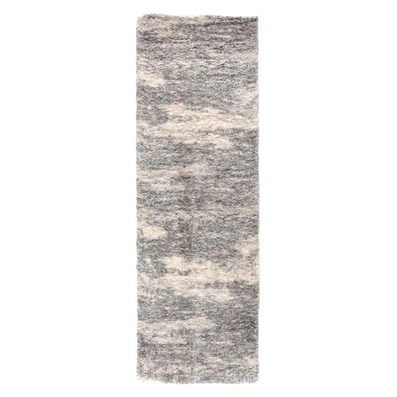 Lyra Elodie Abstract Gray/ Ivory Runner Rug (2'6"X8')