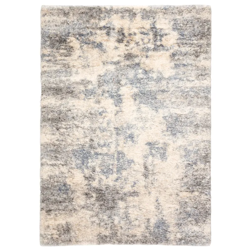 Lyra Harmony Abstract Light Gray/ Blue Area Rug (5'3"X7'7")