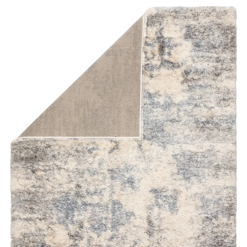Lyra Harmony Abstract Light Gray/ Blue Area Rug (5'3"X7'7")