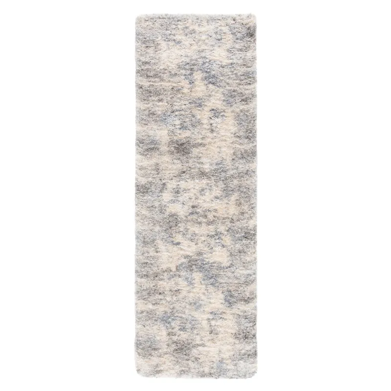 Lyra Harmony Abstract Light Gray/ Blue Runner Rug (2'6"X8')