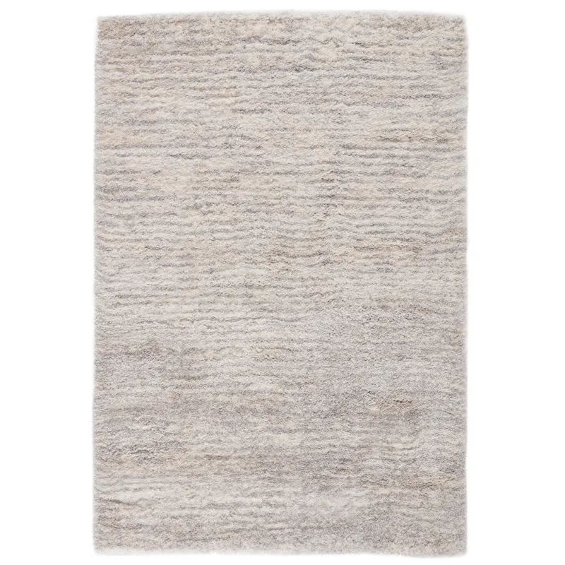 Lyra Staves Striped Light Gray/ Cream Area Rug (8'10"X11'9")