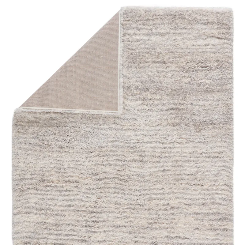 Lyra Staves Striped Light Gray/ Cream Area Rug (8'10"X11'9")