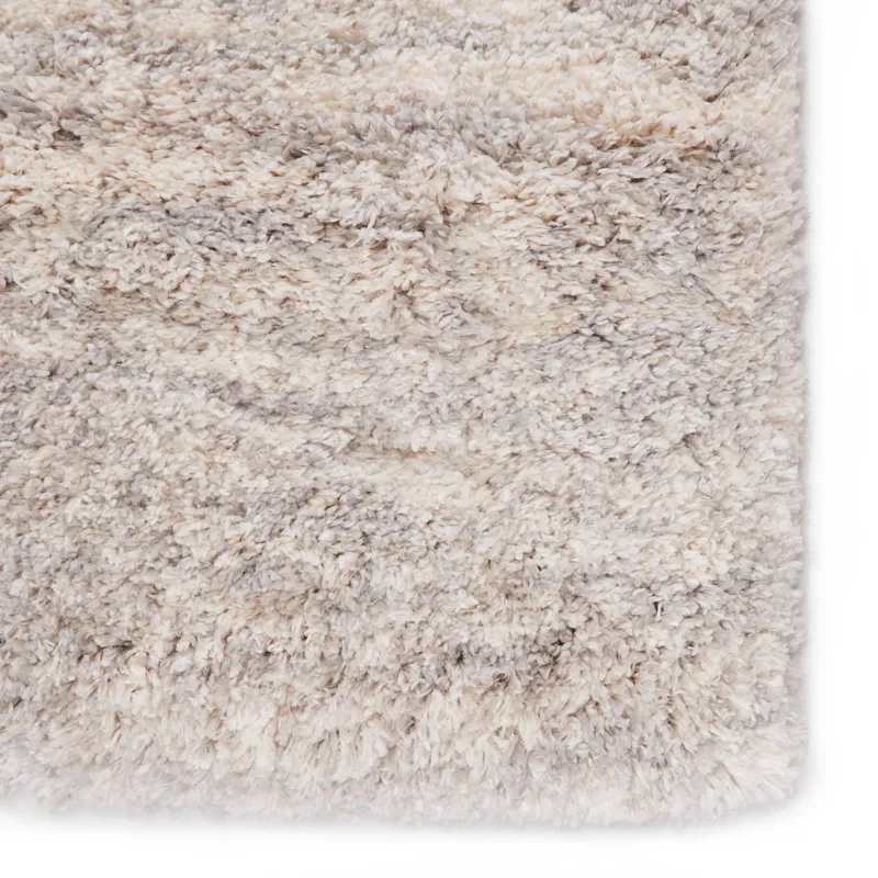 Lyra Staves Striped Light Gray/ Cream Area Rug (8'10"X11'9")