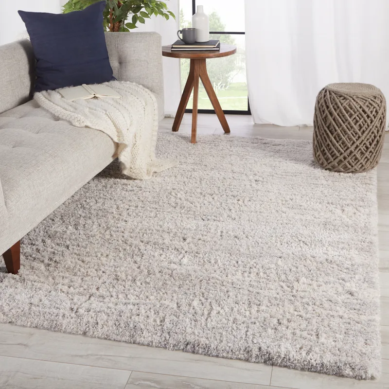 Lyra Staves Striped Light Gray/ Cream Area Rug (8'10"X11'9")