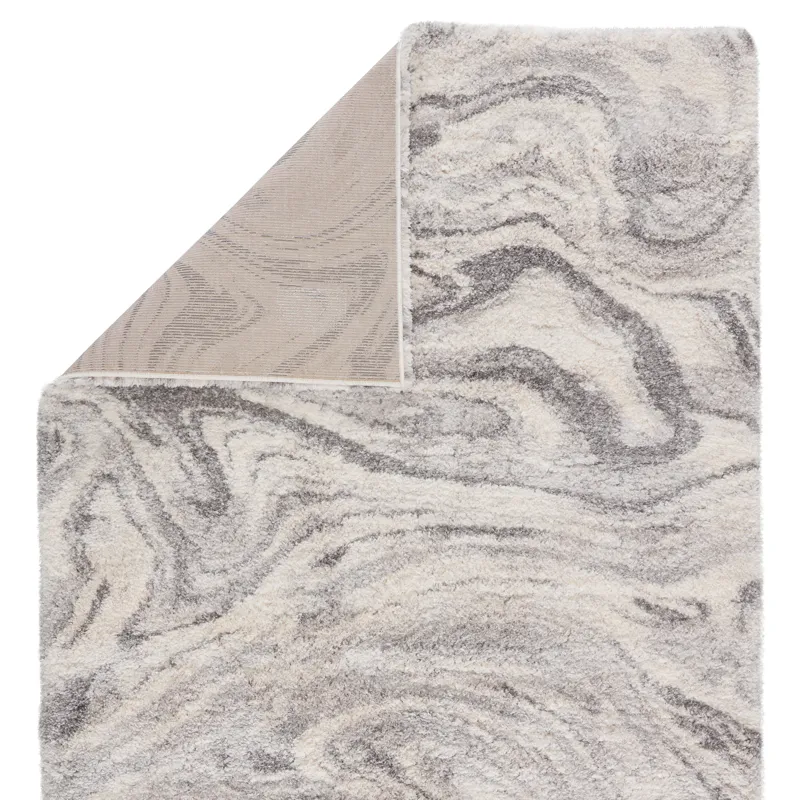 Lyra Crescendo Abstract Gray/ Ivory Area Rug (2'6"X8')