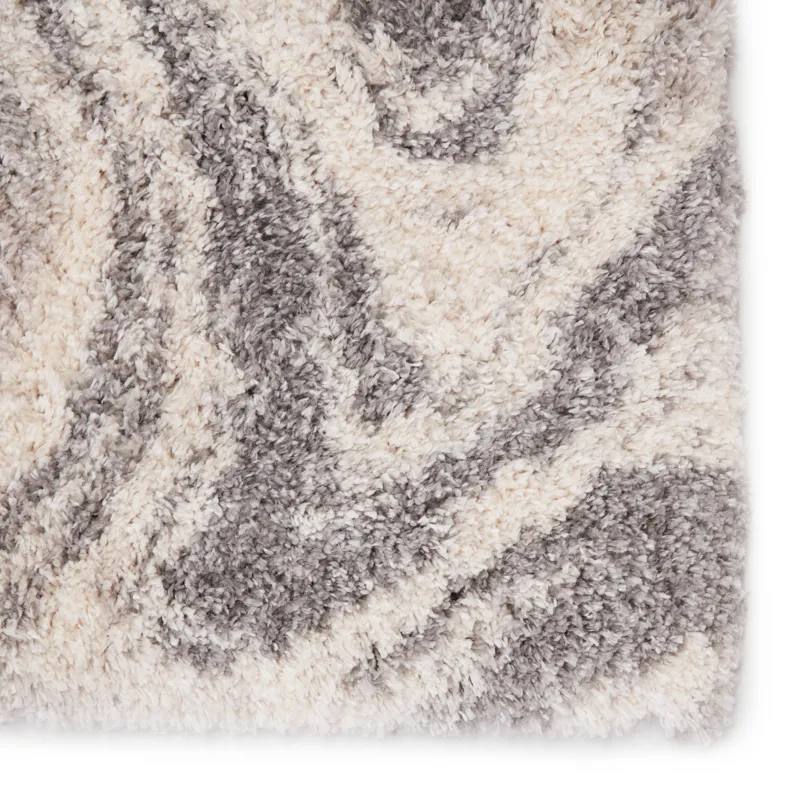 Lyra Crescendo Abstract Gray/ Ivory Area Rug (2'6"X8')