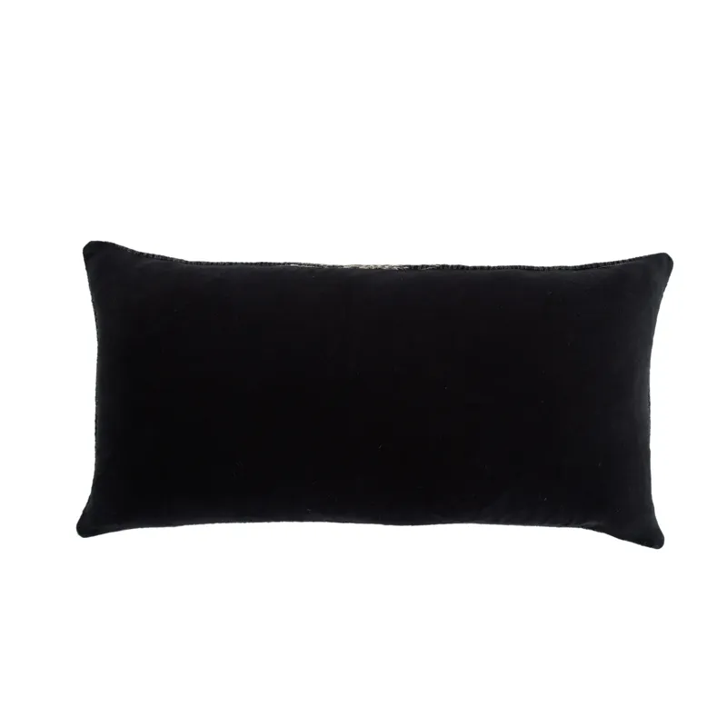 Mercado Aravalli Ombre Black/ Gray Down Throw Pillow 12X24 inch