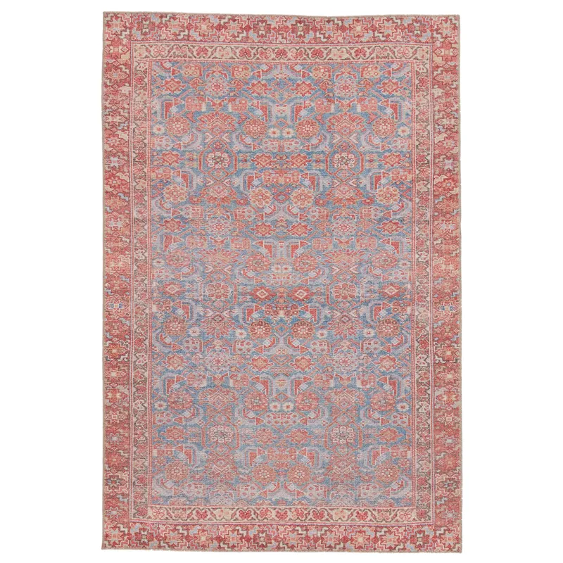 Medea Vibe by  Kybele Oriental Blue/ Red Area Rug (5'X7'6")