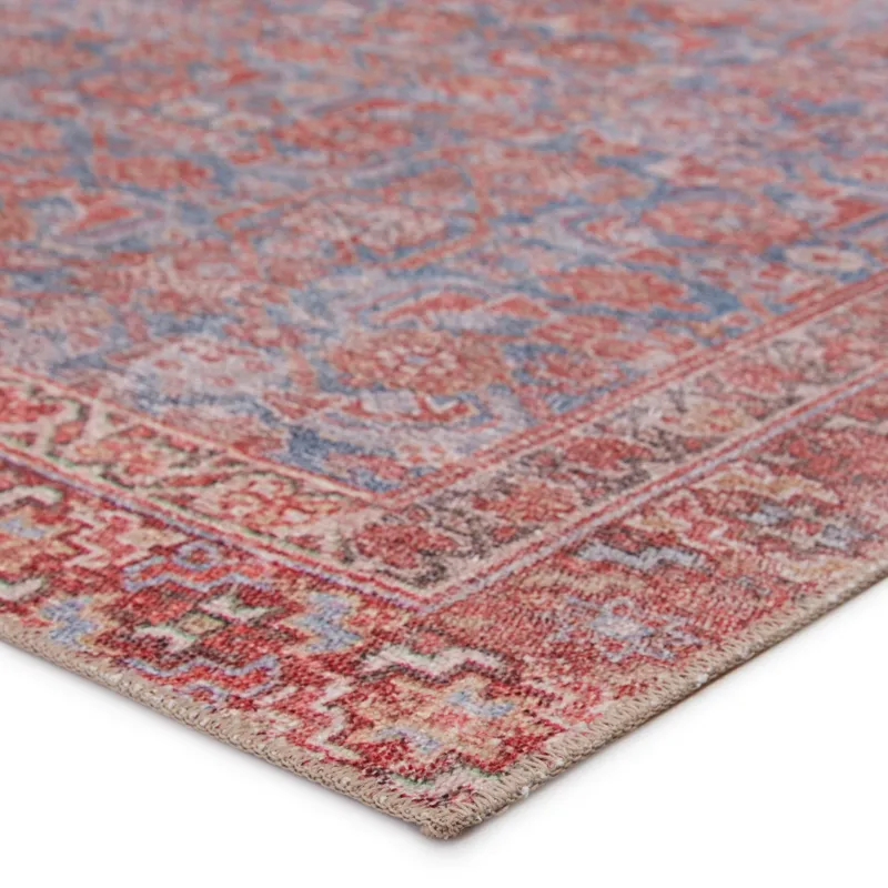 Medea Vibe by  Kybele Oriental Blue/ Red Area Rug (5'X7'6")