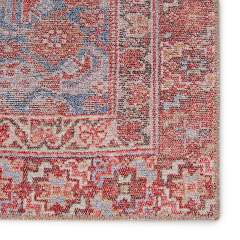 Medea Vibe by  Kybele Oriental Blue/ Red Area Rug (5'X7'6")