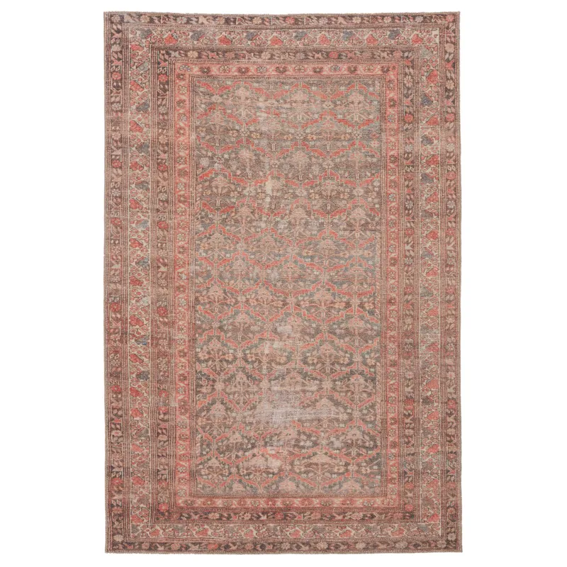 Medea Vibe by  Estienne Trellis Rust/ Brown Area Rug (5'X7'6")