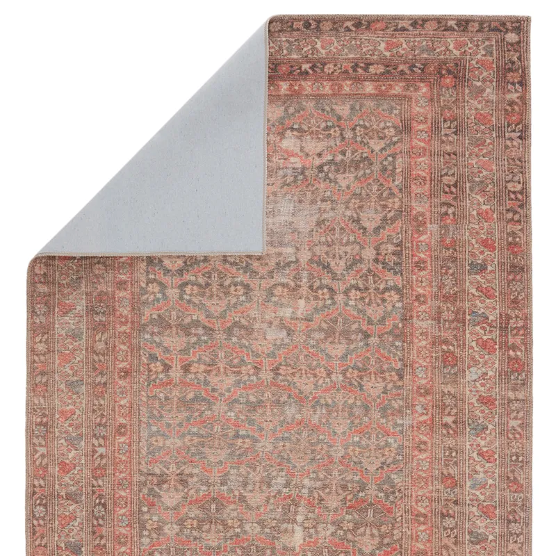 Medea Vibe by  Estienne Trellis Rust/ Brown Area Rug (5'X7'6")