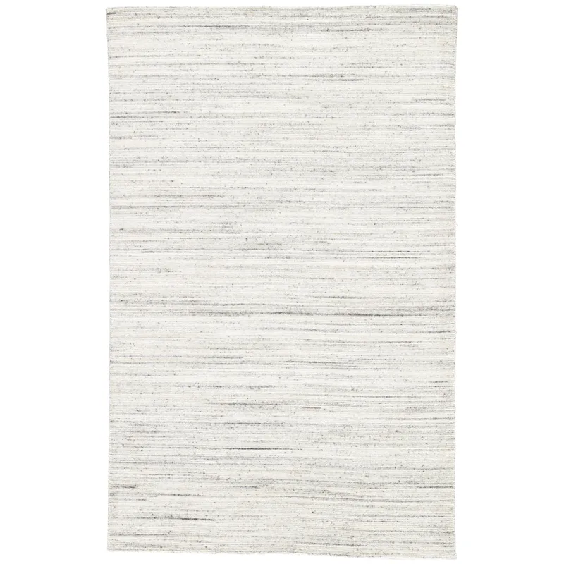Madras Vassa Handmade Solids & Heathers White/ Gray Area Rug (2'X3')
