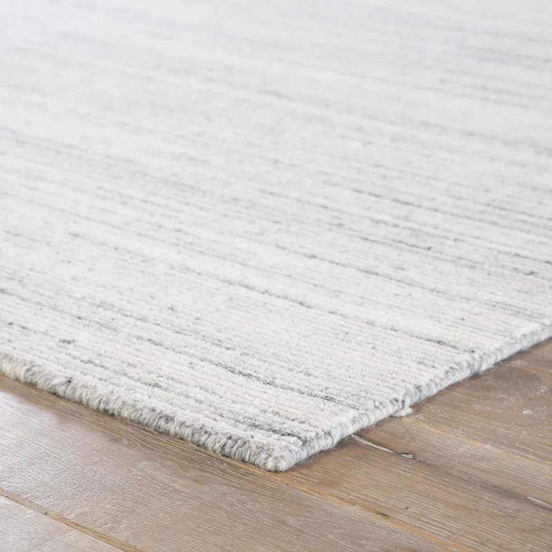 Madras Vassa Handmade Solids & Heathers White/ Gray Area Rug (2'X3')