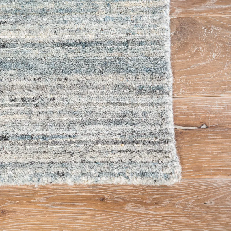 Madras Vassa Handmade Solids & Heathers Blue/ Gray Area Rug (2'X3')