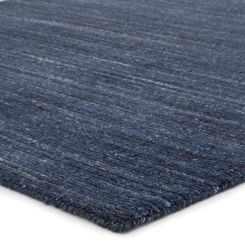 Madras Vassa Handmade Solid Dark Blue Area Rug (8'X11')