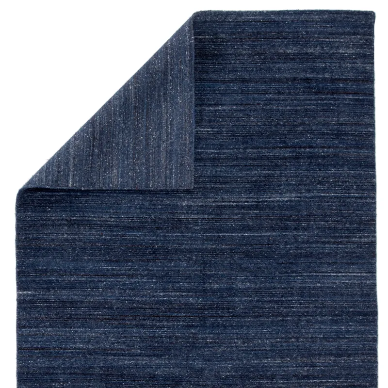 Madras Vassa Handmade Solid Dark Blue Area Rug (8'X11')