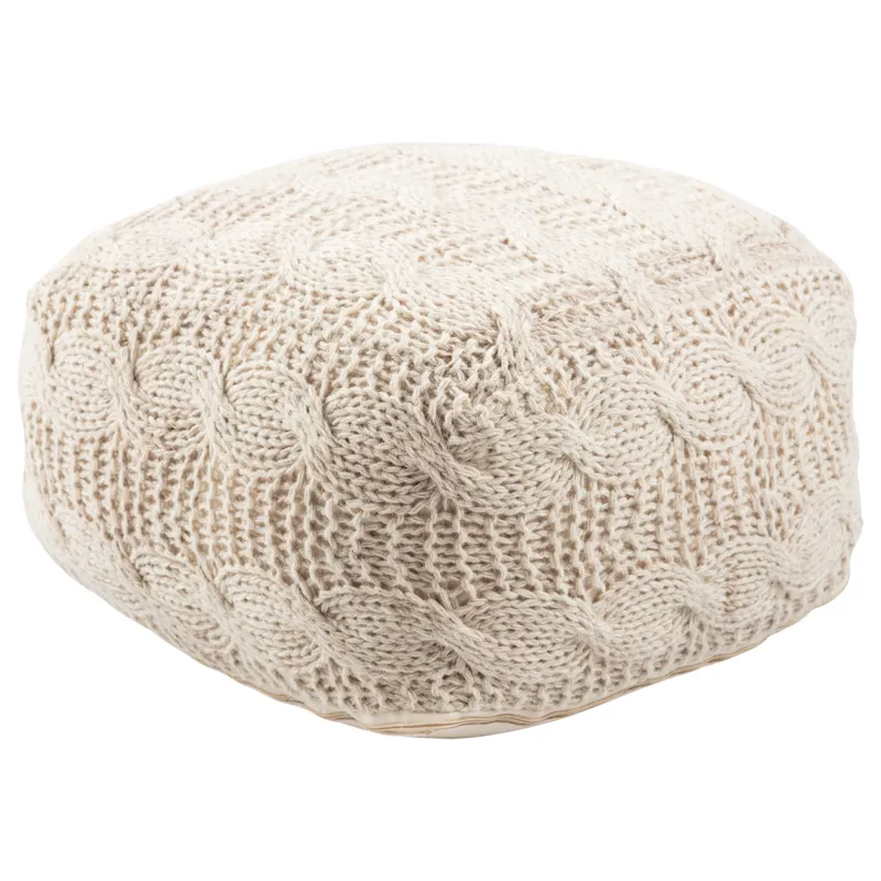 Milford Sh-oslo Textured Cream Cube Pouf