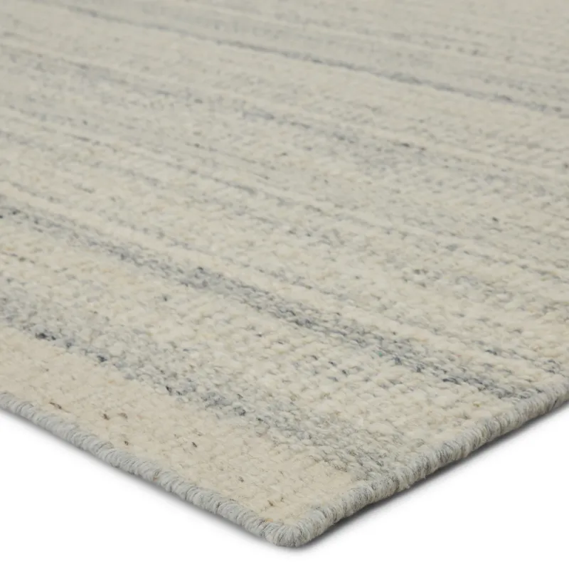 Mendoza Culver Handmade Striped Light Gray/ Cream Area Rug (5'X8')