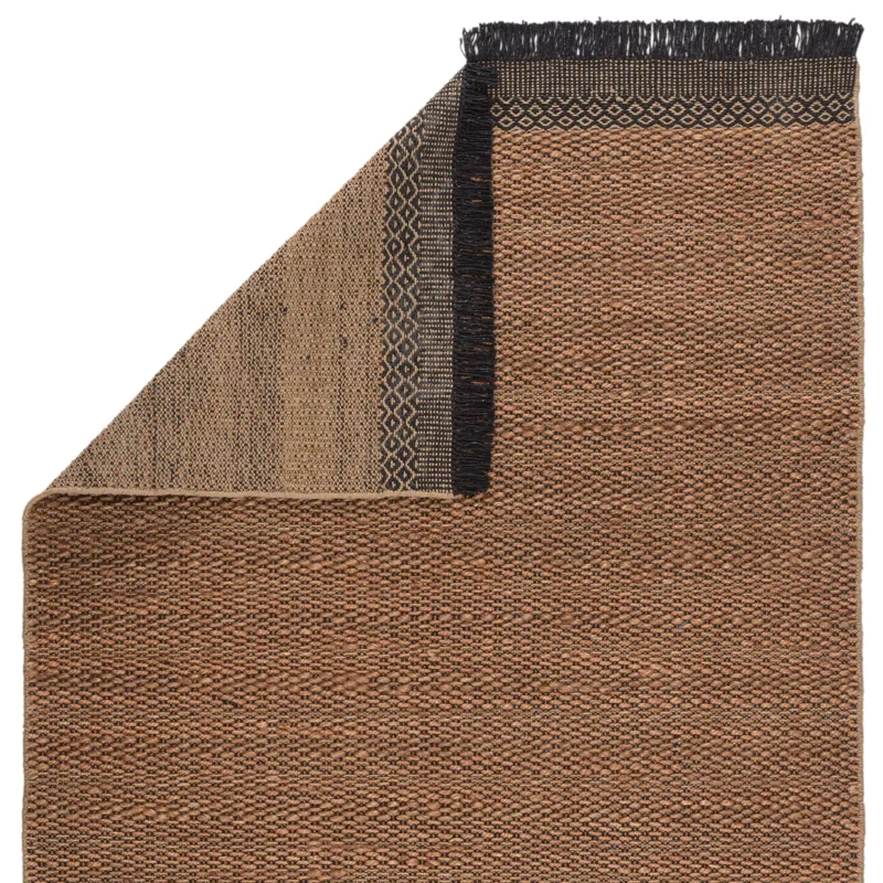 Mosaic Saanvi Natural Border Tan/ Black Area Rug (10'X14')
