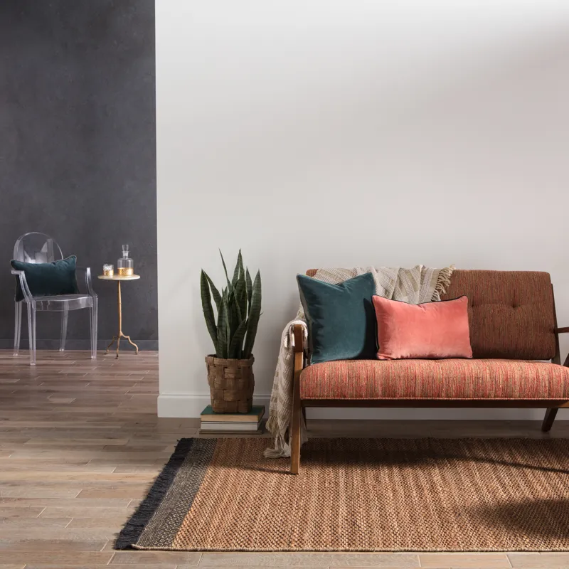Mosaic Saanvi Natural Border Tan/ Black Area Rug (10'X14')