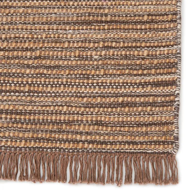 Mosaic Tansy Natural  Striped Taupe/ Brown Area Rug (2'X3')