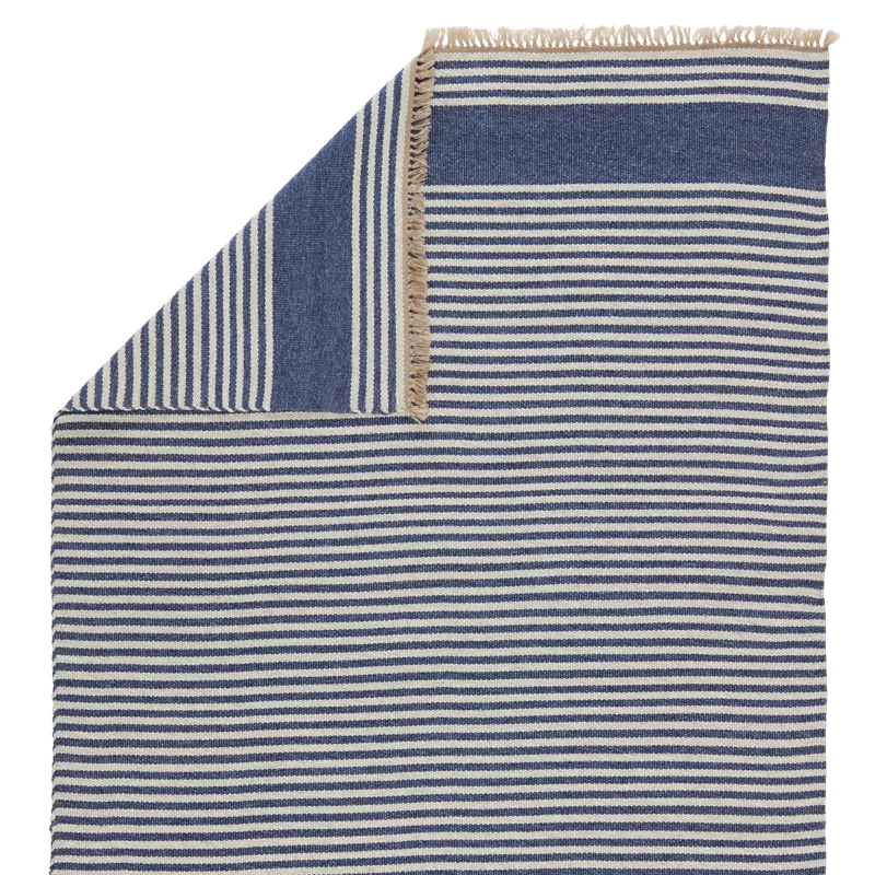 Morro Bay Vibe by  Strand Indoor/ Outdoor Striped Blue/ Beige Area Rug (4'X6')