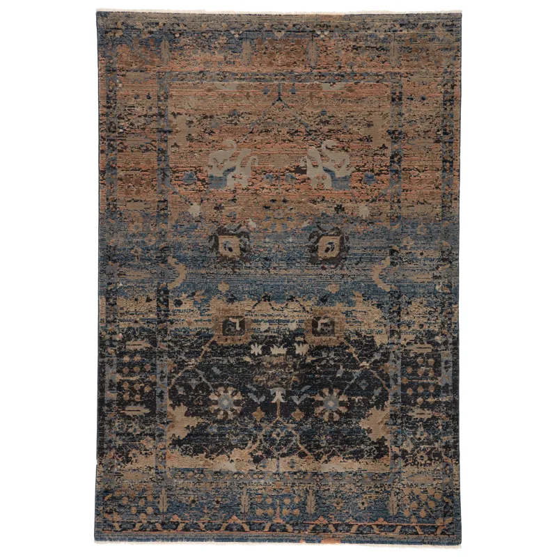 Myriad Vibe by  Caruso Oriental Blue/ Taupe Runner Rug (2'6"X8')
