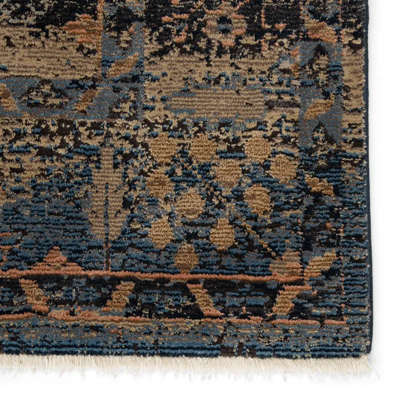 Myriad Vibe by  Caruso Oriental Blue/ Taupe Runner Rug (2'6"X8')