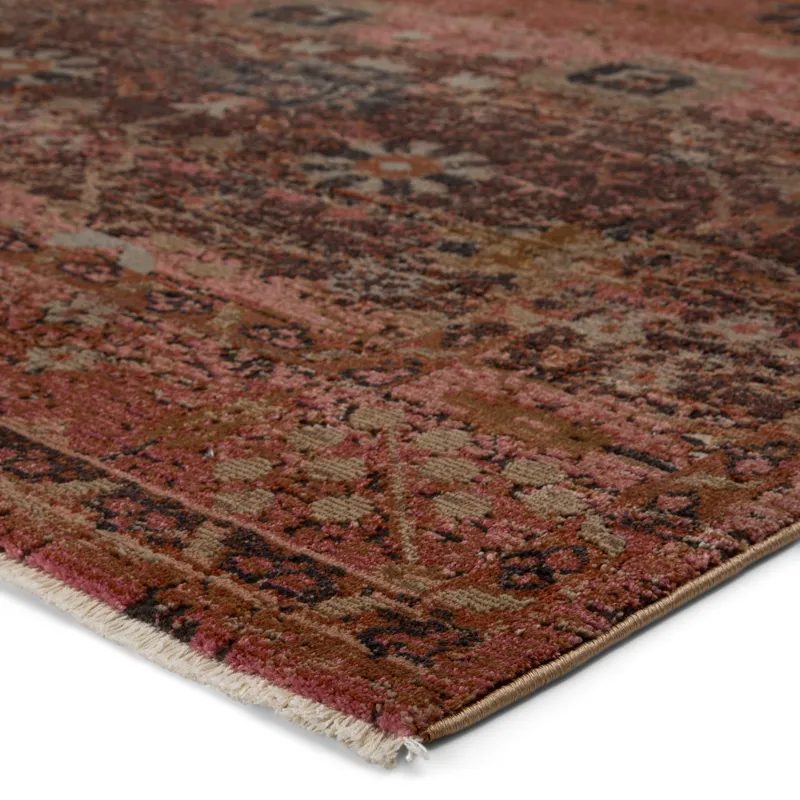 Myriad Vibe by  Caruso Oriental Pink/ Rust Runner Rug (2'6"X12')