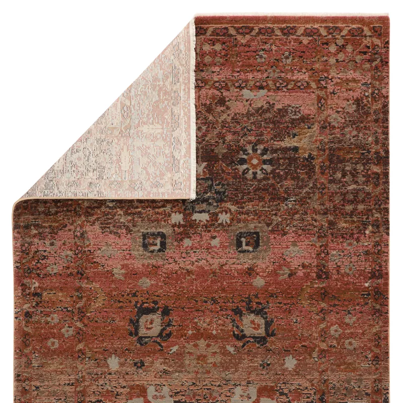 Myriad Vibe by  Caruso Oriental Pink/ Rust Runner Rug (2'6"X12')