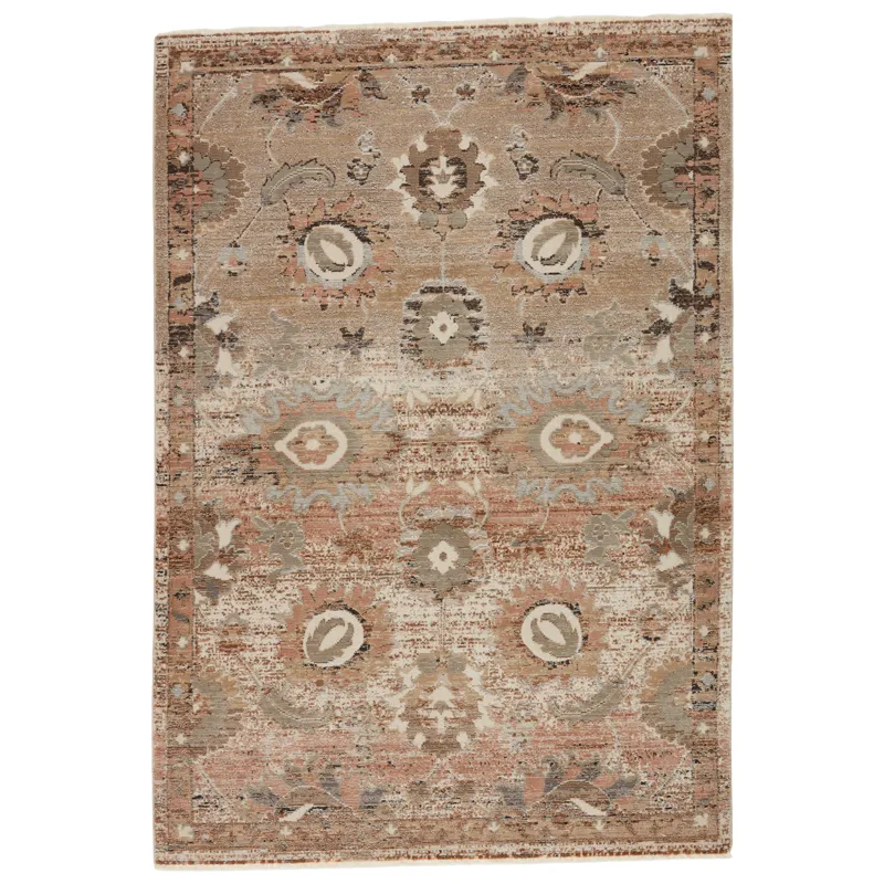 Myriad Vibe by  Milana Oriental Blush/ Tan Area Rug (5'X7'6")