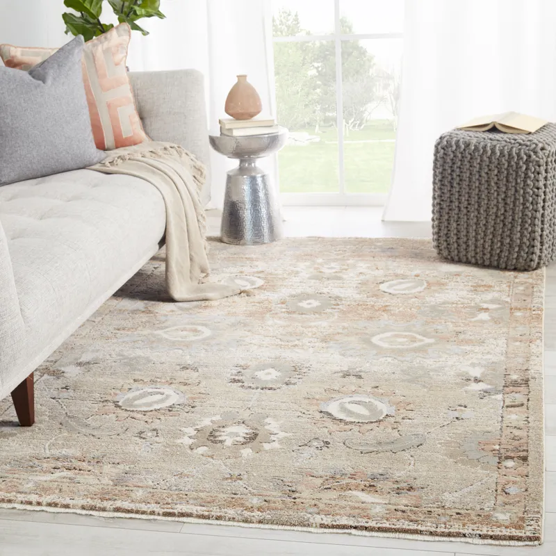 Myriad Vibe by  Milana Oriental Blush/ Tan Area Rug (5'X7'6")