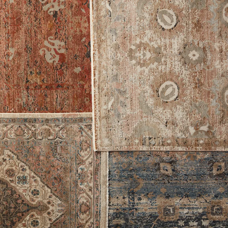 Myriad Vibe by  Milana Oriental Blush/ Tan Area Rug (5'X7'6")