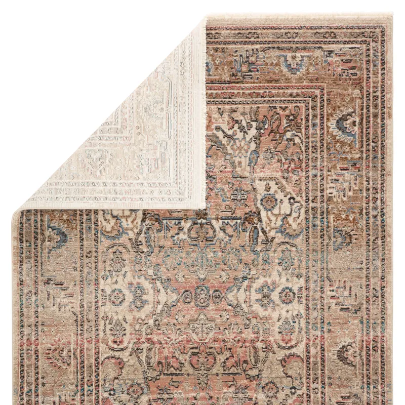Myriad Vibe by  Ginia Medallion Blush/ Beige Area Rug (7'10"X11'1")