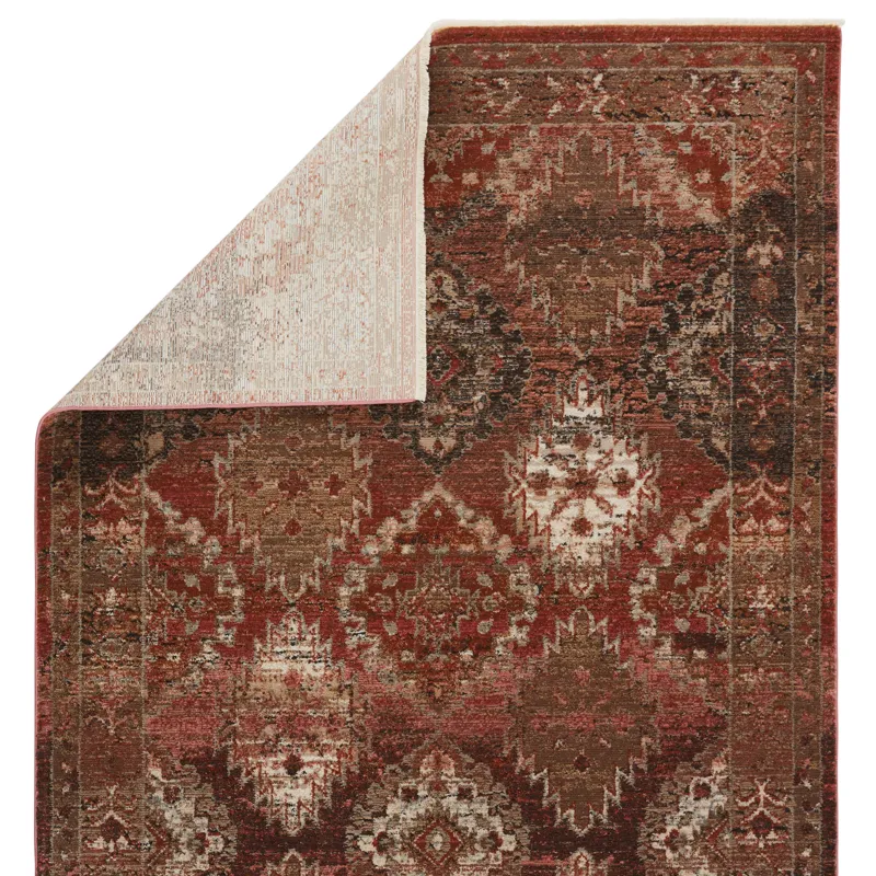 Myriad Vibe by  Lia Medallion Rust/ Pink Area Rug (7'10"X11'1")