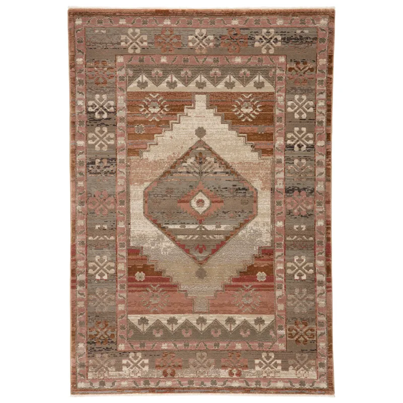 Myriad Vibe by  Constanza Medallion Blush/ Gray Runner Rug (2'6"X8')
