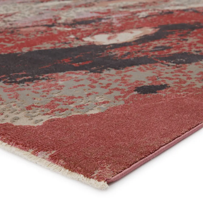 Myriad Vibe by  Emeline Abstract Pink/ Red Area Rug (5'X7'6")